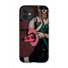 Carnival Mask - Max Beckmann Iphone Case, 12 Mini / Matte, Phone Case Artistic Painting Stylized Figure Green Black