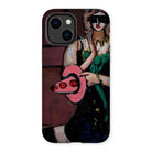 Carnival Mask - Max Beckmann Iphone Case, 14 Plus / Matte, Phone Case Artistic Painting Stylized Figure Green Dress