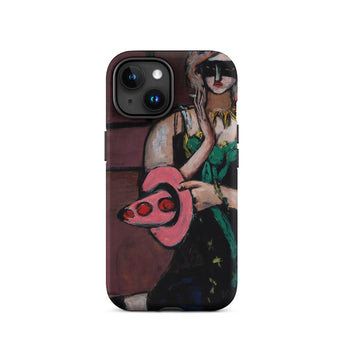 Carnival Mask - Max Beckmann Phone Case Iphone 15 / Matte Iphone Case Painting Woman Mask Max Beckmann, Beckmann’s Carnival Mask, German