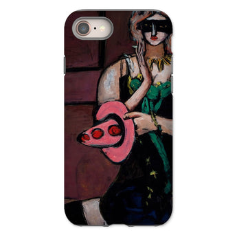 Carnival Mask - Max Beckmann Phone Case Iphone 8 / Matte Phone Case Abstract Painting Stylized Figure Pink Fan Max Beckmann, Beckmann’s