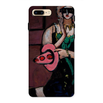 Carnival Mask - Max Beckmann Phone Case Iphone 8 Plus / Matte Phone Case Abstract Painting Woman Green Dress Pink Max Beckmann, Beckmann’s