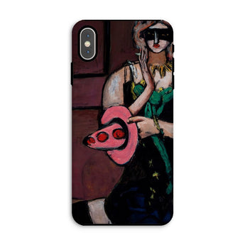 Carnival Mask - Max Beckmann Phone Case Iphone Xs / Matte Phone Case Artistic Painting Stylized Figure Pink Object Max Beckmann, Beckmann’s