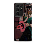 Carnival Mask - Max Beckmann Phone Case Samsung Galaxy S21 Ultra / Matte Phone Case Stylized Painting Woman Green Black Attire Max