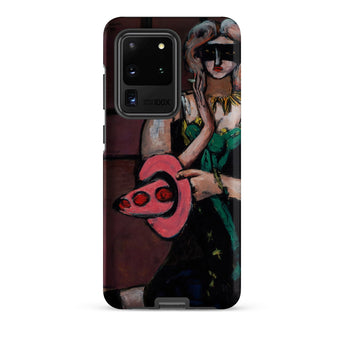 Carnival Mask - Max Beckmann Samsung Case, Galaxy S20 Ultra / Matte, Black Smartphone Case Colorful Painting Woman Mask Pink