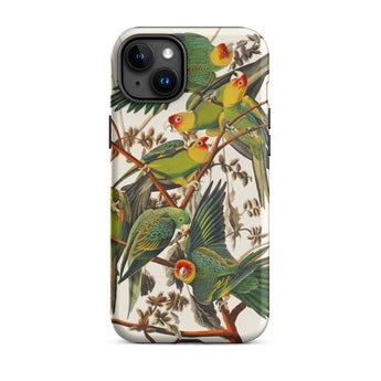 Carolina Parrots - John James Audubon Iphone Case, 15 Plus / Matte, Parrot-patterned Phone Case