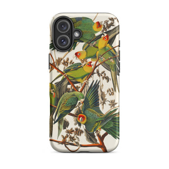 Carolina Parrots - John James Audubon Iphone Case, 16 Plus / Matte, Parrot-patterned Phone Case