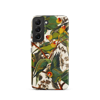 Carolina Parrots - John James Audubon Samsung Case, Galaxy S22 / Matte, Smartphone Case Adorned Colorful Parrot Branch Design