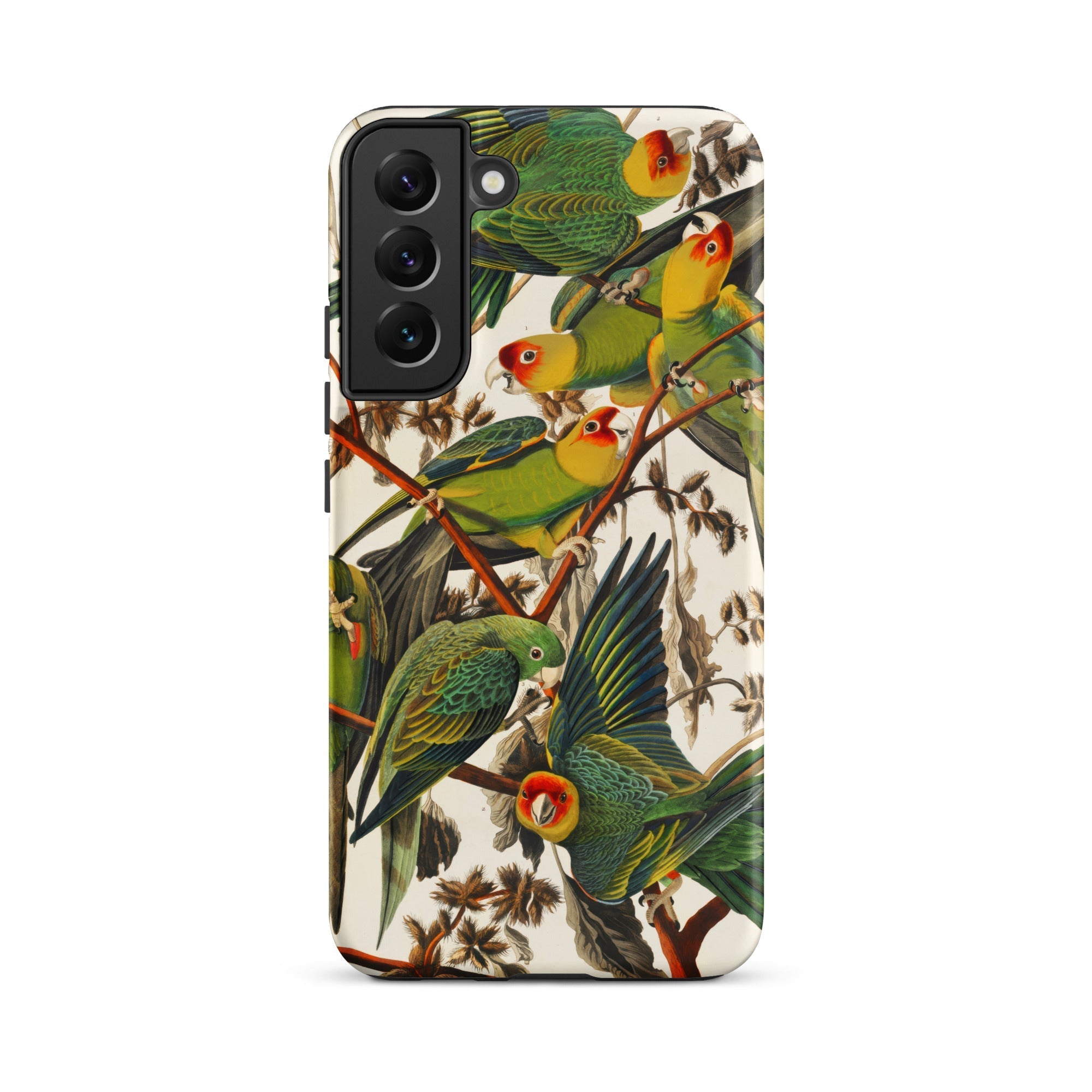 Carolina Parrots John James Audubon Samsung Case, Galaxy S22 Plus / Matte, Smartphone Case Colorful Parrot Design