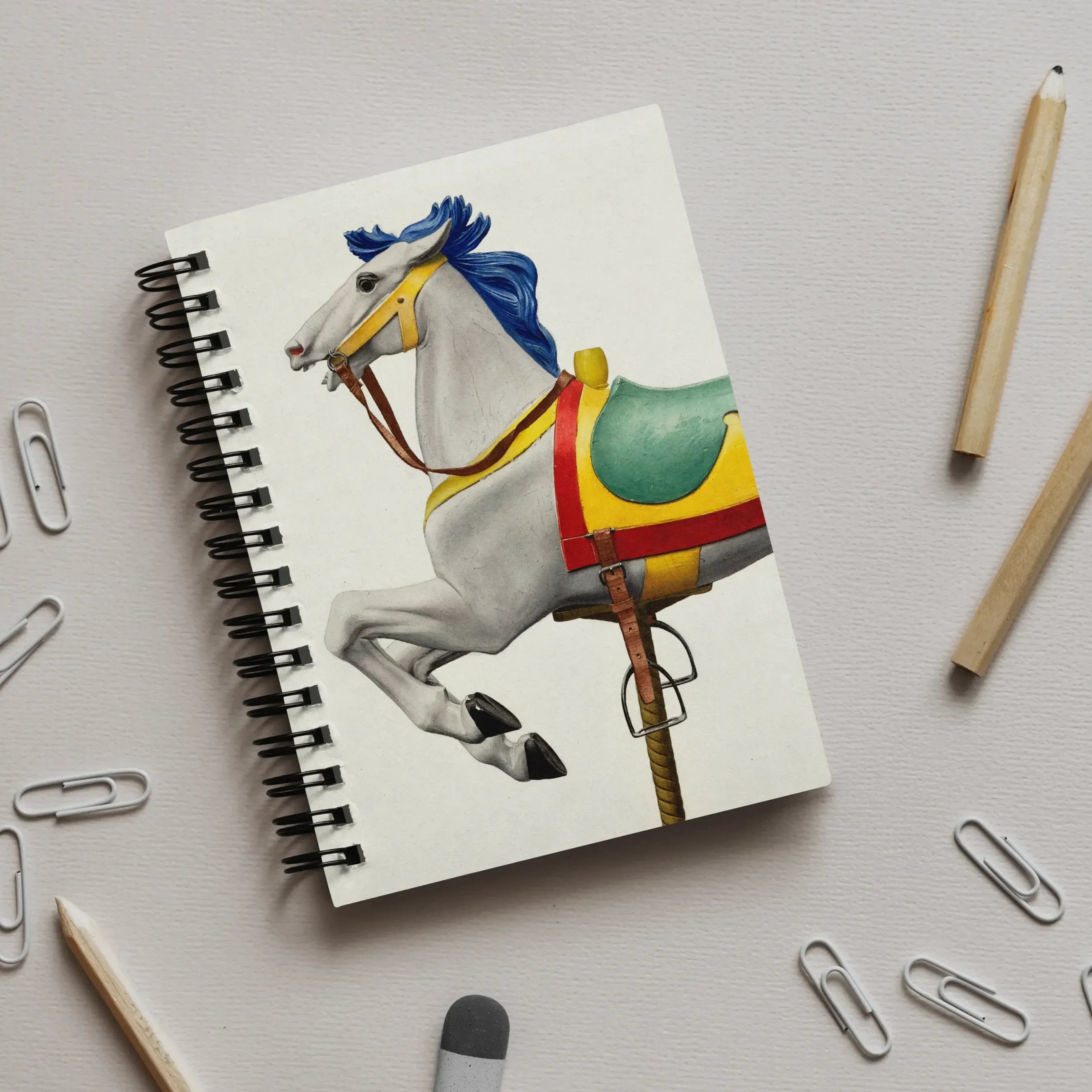 Carousel Horse - American Watercolor Art Notebook - Notebooks & Notepads - Aesthetic Art