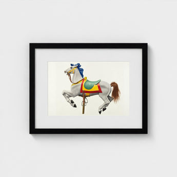 Carousel Horse - American Watercolor Art Print / Canvas Vibrant, Masterfully Rendered, 20th Century Prints