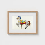 Carousel Horse - American Watercolor Art Print / Canvas Vibrant, Masterfully Rendered, 20th Century Prints