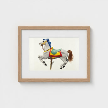 Carousel Horse - American Watercolor Art Print / Canvas Vibrant, Masterfully Rendered, 20th Century Prints