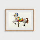 Carousel Horse - American Watercolor Art Print / Canvas Vibrant, Masterfully Rendered, 20th Century Prints
