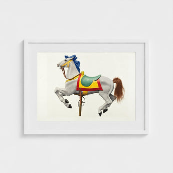 Carousel Horse - American Watercolor Art Print / Canvas Vibrant, Masterfully Rendered, 20th Century Prints
