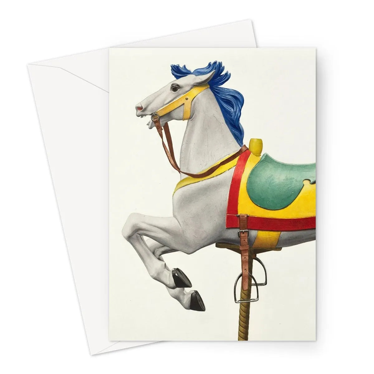 Carousel Horse Greeting Card - A5 Portrait / 1 Card - Greeting & Note Cards - Aesthetic Art