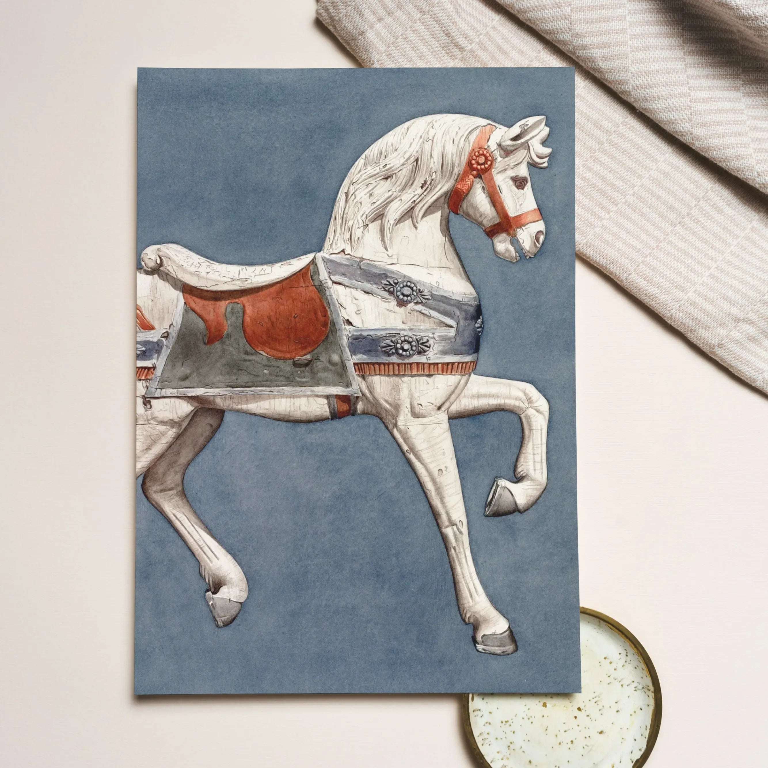 Carousel Horse By Henry Murphy Greeting Card - Notebooks & Notepads - Aesthetic Art