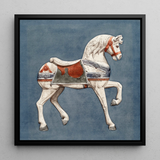 Carousel Horse - Henry Murphy Watercolor Art Print / Canvas, 12x12’’ / 31x31cm / Black Frame, Posters Prints & Visual Artwork, Toby Leon