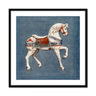 Carousel Horse - Henry Murphy Watercolor Art Print, White Carousel Horse Red Gray Decorative