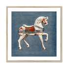 Carousel Horse - Henry Murphy Watercolor Art Print, White Red Vintage Carousel Horse Ornate Decorative