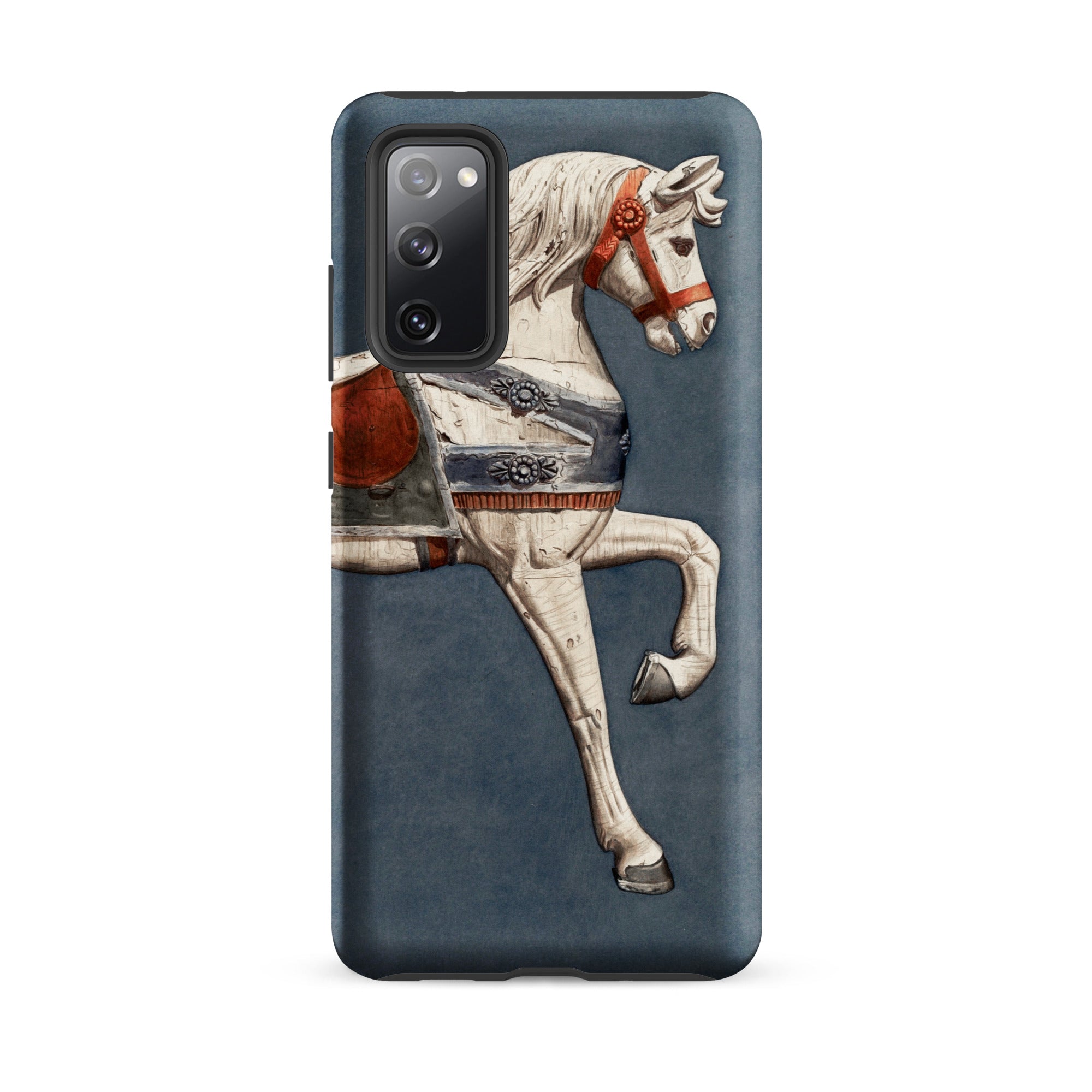 Carousel Horse Henry Murphy Watercolor Samsung Case, Galaxy S20 Fe / Matte, Phone Case White Carousel Horse Design