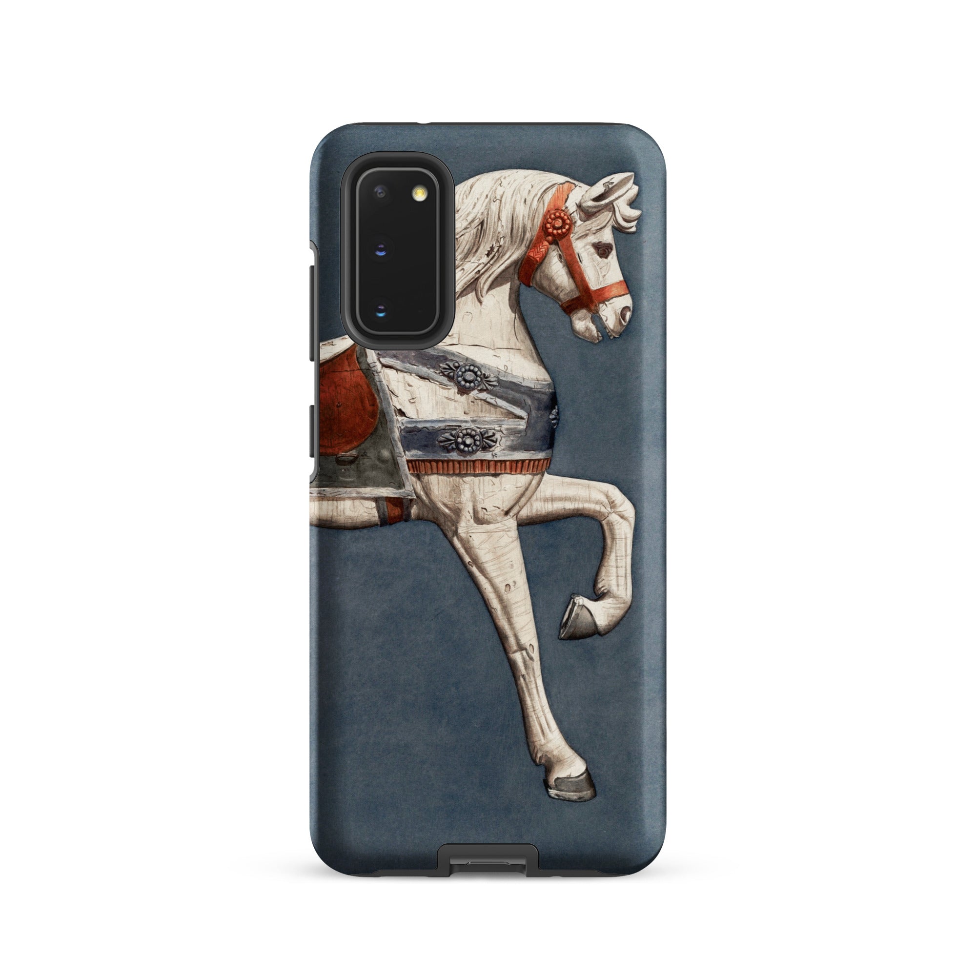 Carousel Horse Henry Murphy Watercolor Samsung Case, Galaxy S20 / Matte, Phone Case White Carousel Horse Red Bridle Saddle