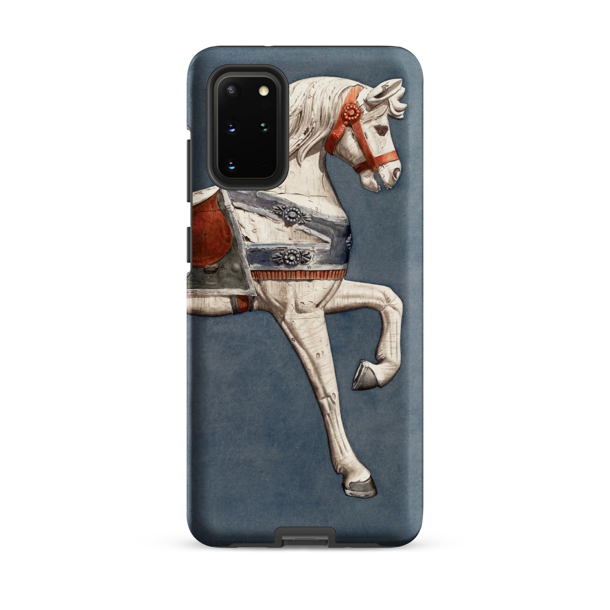 Carousel Horse Henry Murphy Watercolor Samsung Case, Galaxy S20 Plus / Matte, Smartphone Case White Red Carousel Horse Design