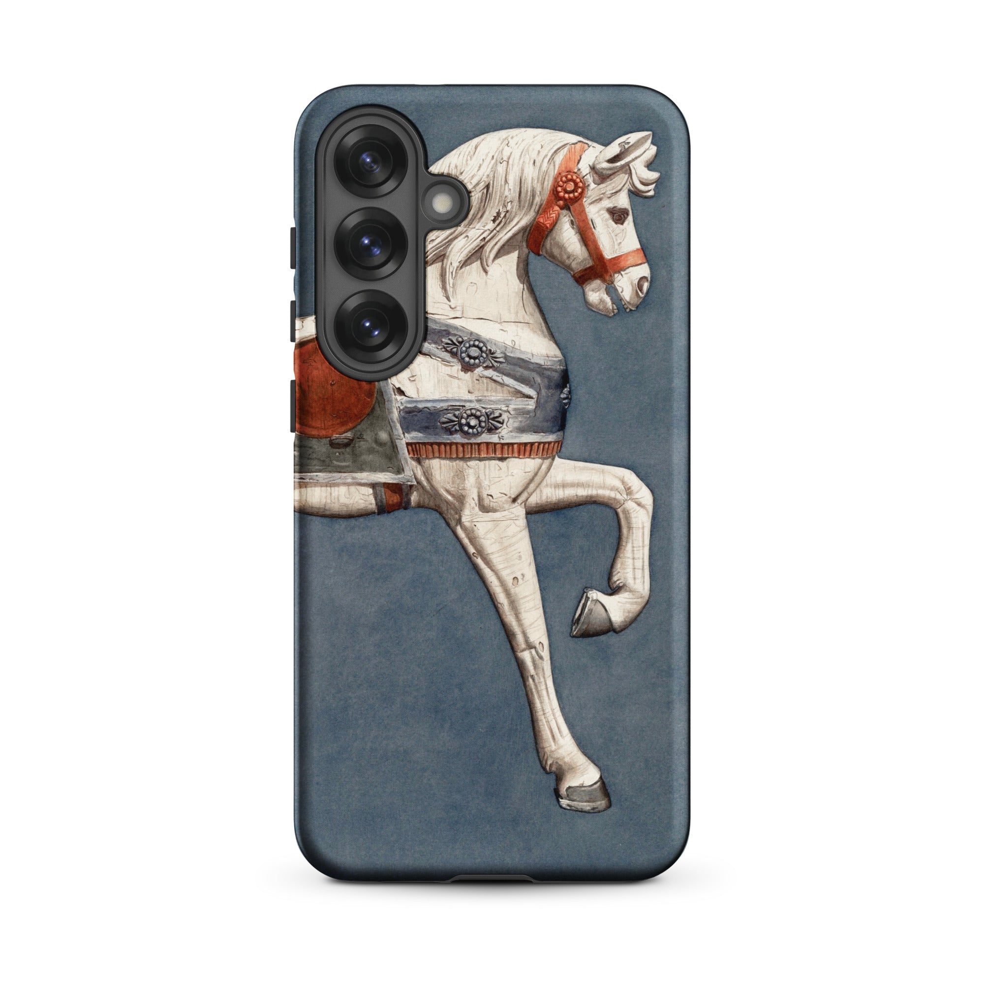 Carousel Horse Henry Murphy Watercolor Samsung Case, Galaxy S25 Plus / Matte, Smartphone Case White Carousel Horse Design