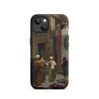 Carpet Seller of Cairo - Jean-leon Gerome Iphone Case, 13 / Matte, Black Iphone Case Classical Painting Marketplace Scene