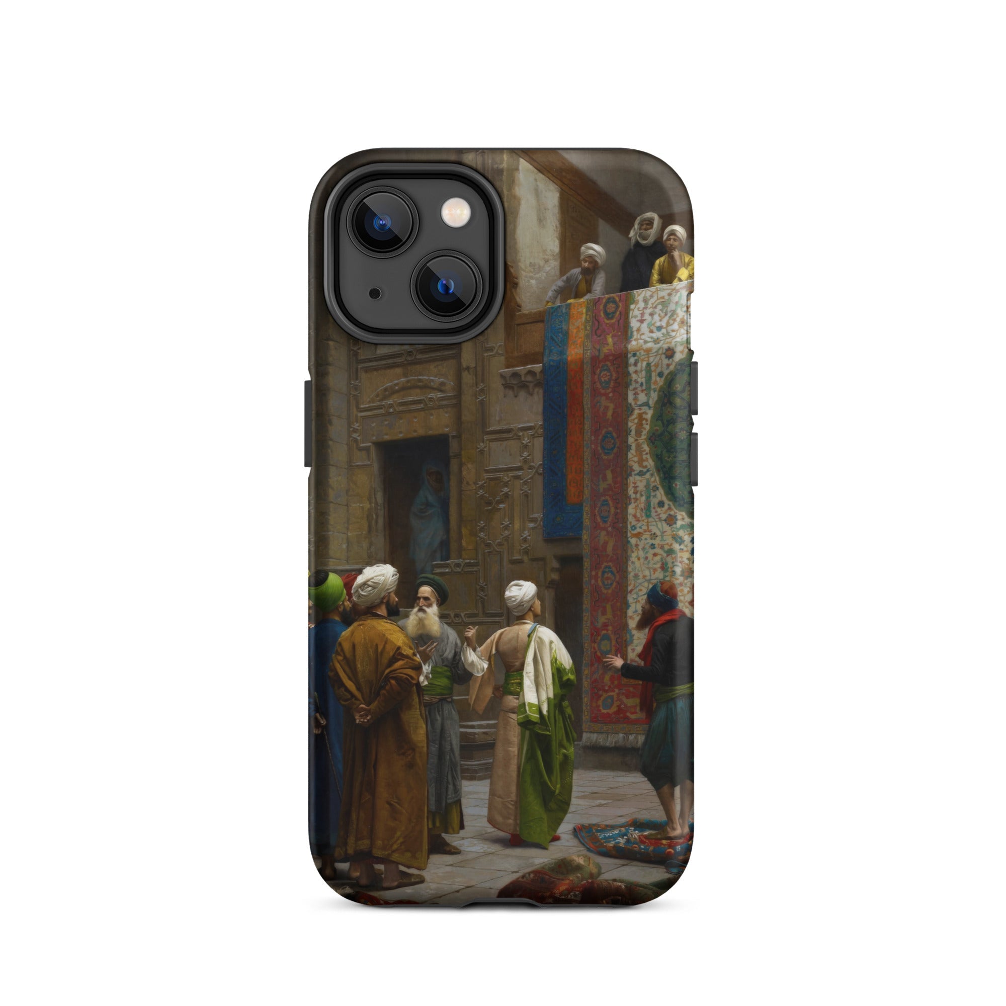Carpet Seller of Cairo Jean Leon Gerome Iphone Case, 14 / Matte, Iphone Case Classical Painting Marketplace Scene