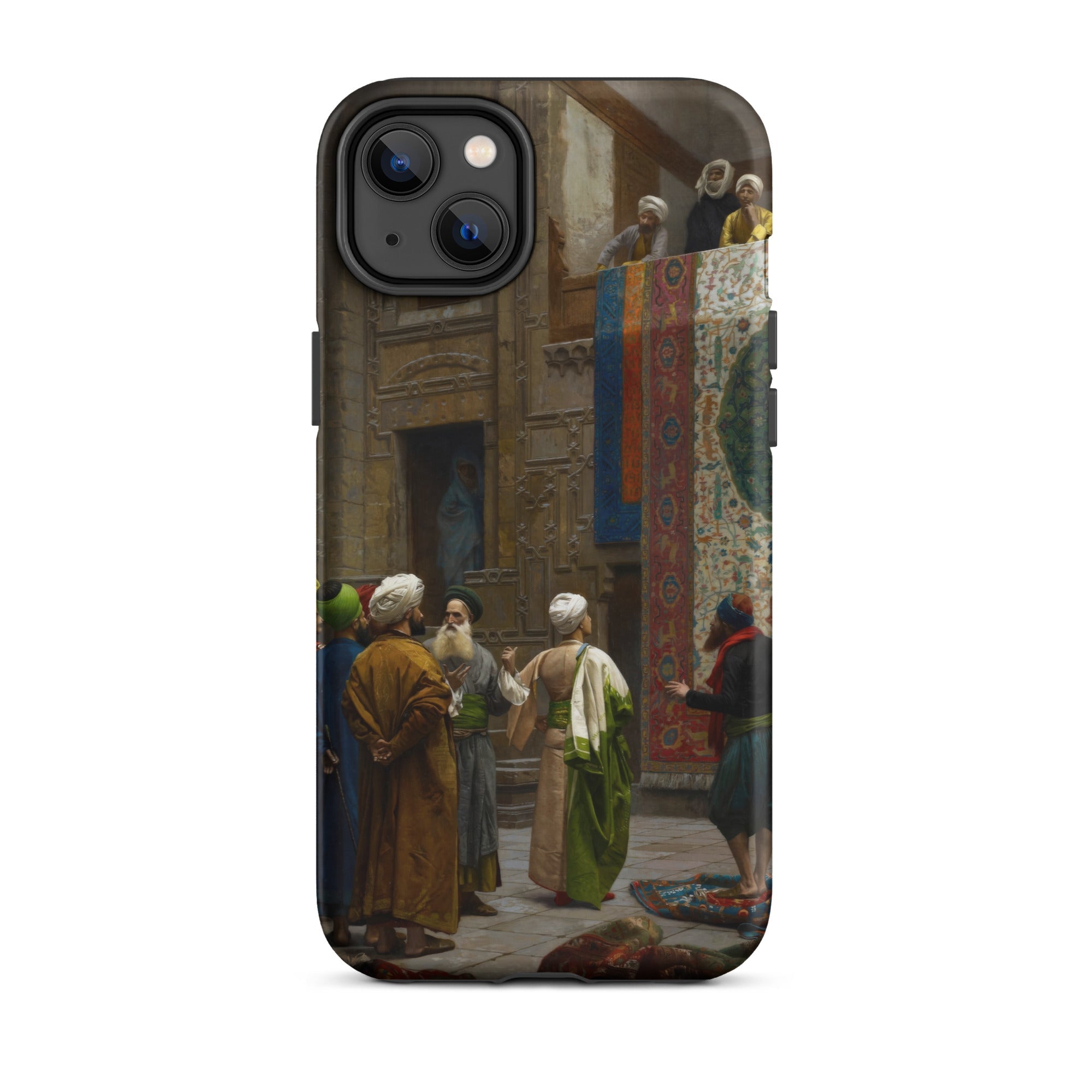 Carpet Seller of Cairo Jean Leon Gerome Iphone Case, 14 Plus / Matte, Iphone Case Vibrant Painting Oriental Street Scene