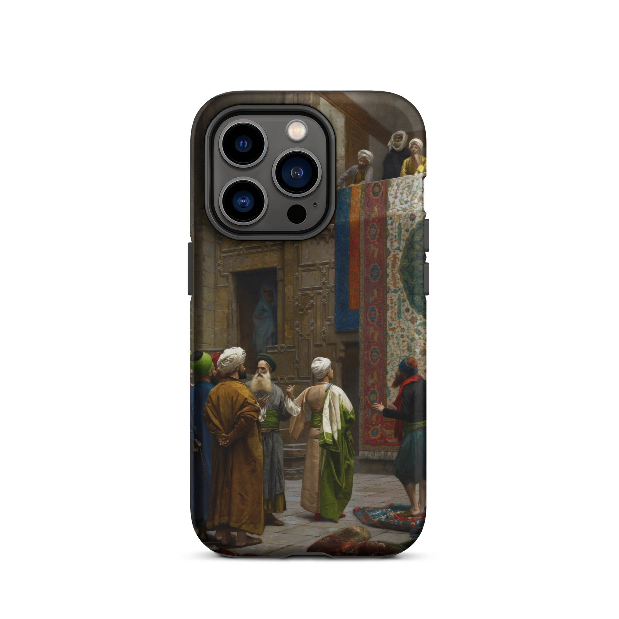 Carpet Seller of Cairo Jean Leon Gerome Iphone Case, 14 Pro / Matte, Smartphone Case Ornate Historical Painting Design