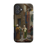 Carpet Seller of Cairo - Jean-leon Gerome Iphone Case, 16 Plus / Matte, Smartphone Case Classical Painting Outdoor Market Scene
