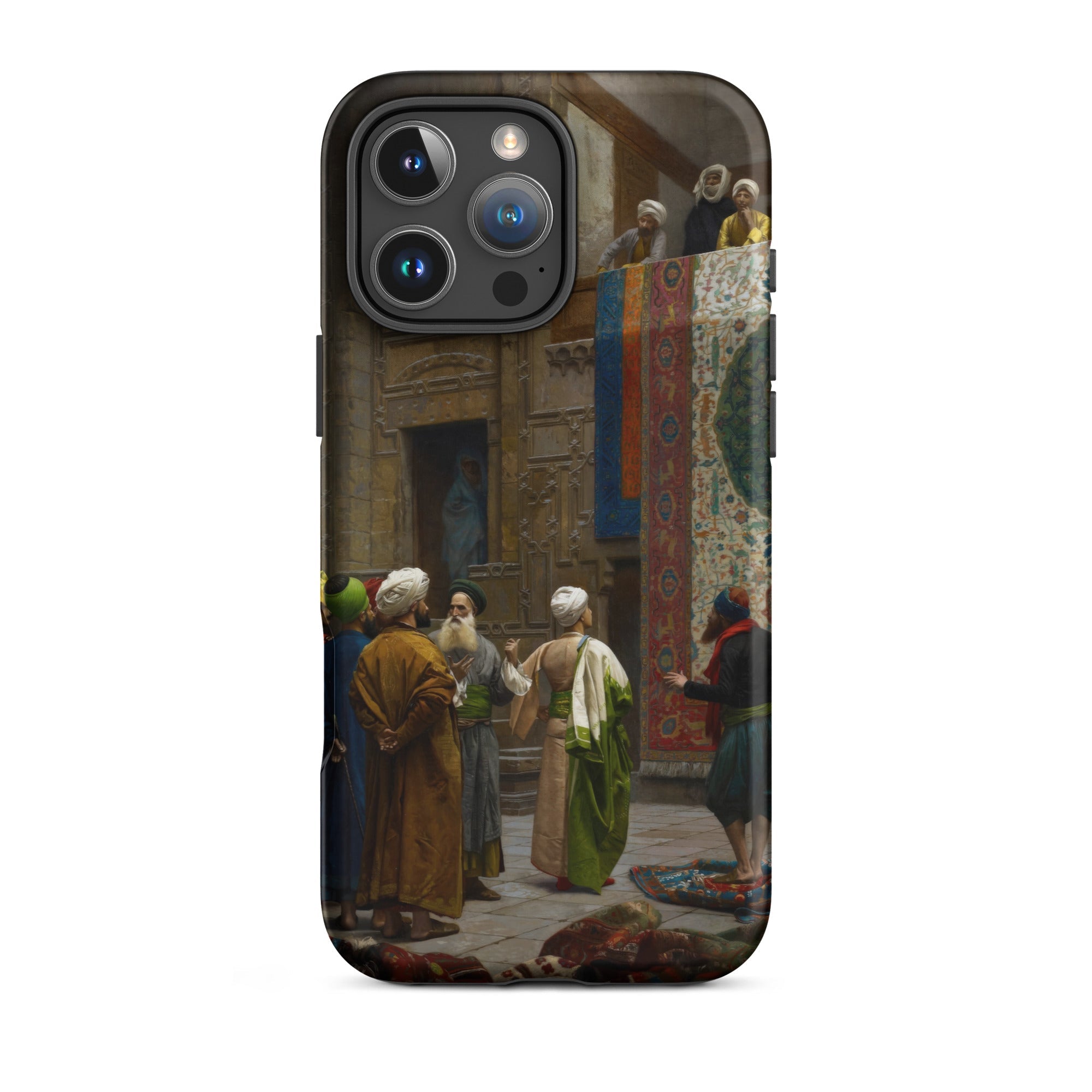 Carpet Seller of Cairo Jean Leon Gerome Iphone Case, 16 Pro Max / Matte, Iphone 15 Pro Max Classical Painting Marketplace Scene