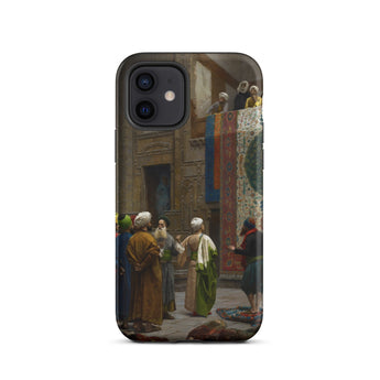 Carpet Seller of Cairo - Jean-leon Gerome Phone Case Iphone 12 / Matte Black Iphone Case Orientalist Painting Gerome Case, Beneath Gérôme’s