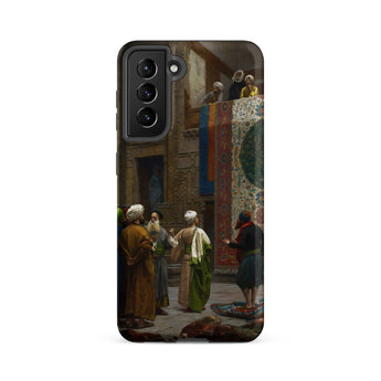 Carpet Seller of Cairo - Jean-leon Gerome Phone Case Samsung Galaxy S21 Fe / Matte Black Phone Case Detailed Painting Ornate Rug Market