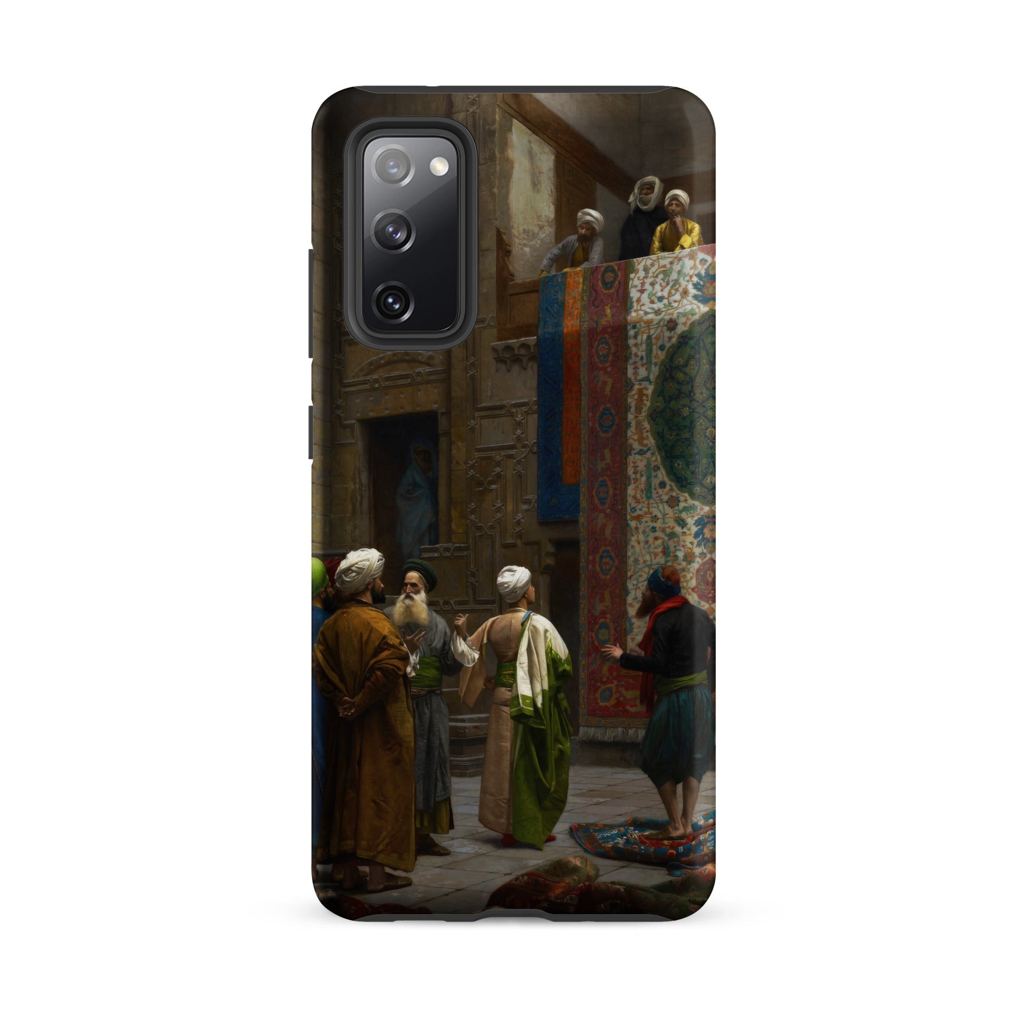 Carpet Seller of Cairo Jean Leon Gerome Samsung Case, Galaxy S20 Fe / Matte, Black Smartphone Triple Camera Painting Middle Eastern