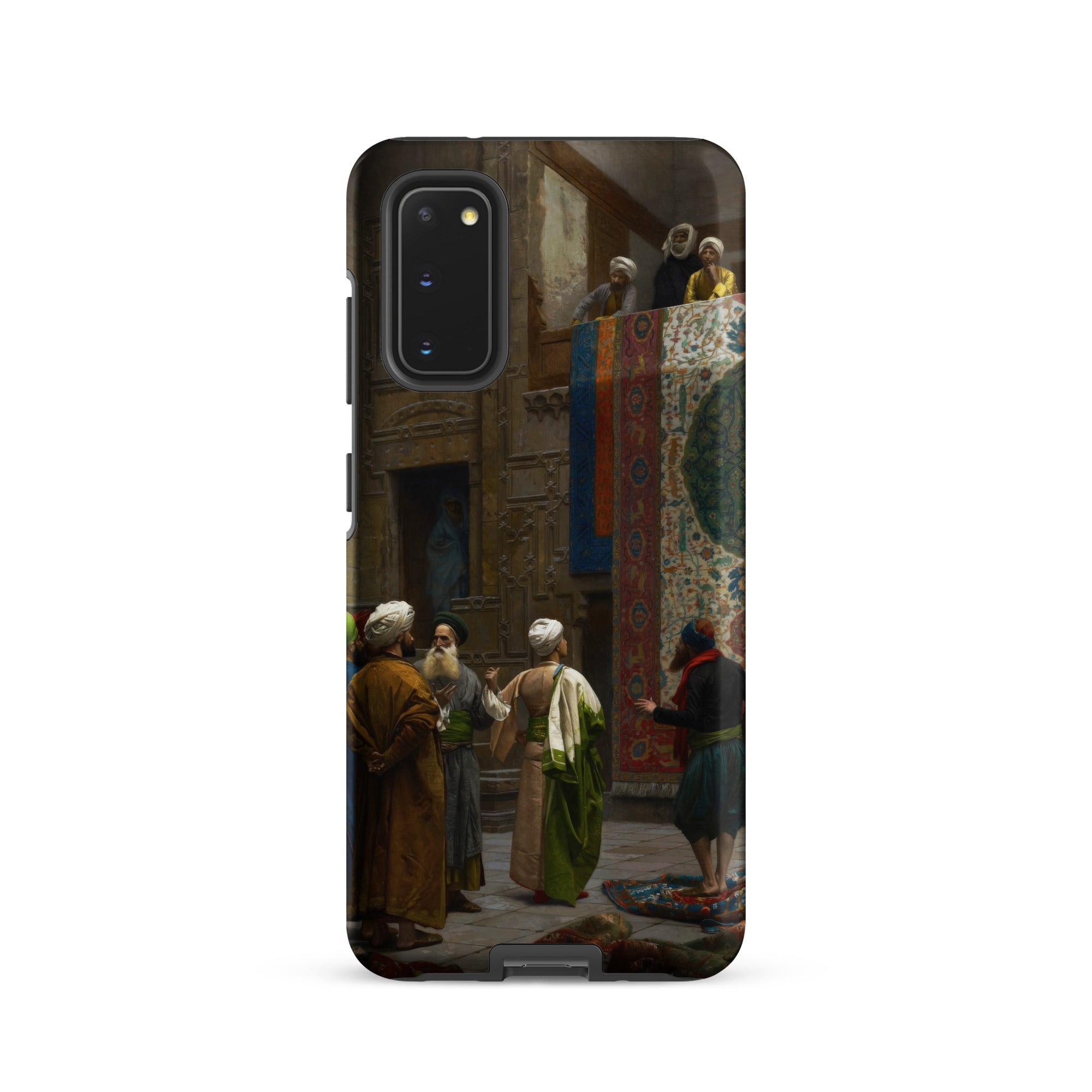 Carpet Seller of Cairo Jean Leon Gerome Samsung Case, Galaxy S20 / Matte, Black Smartphone Case Detailed Painting Market Scene