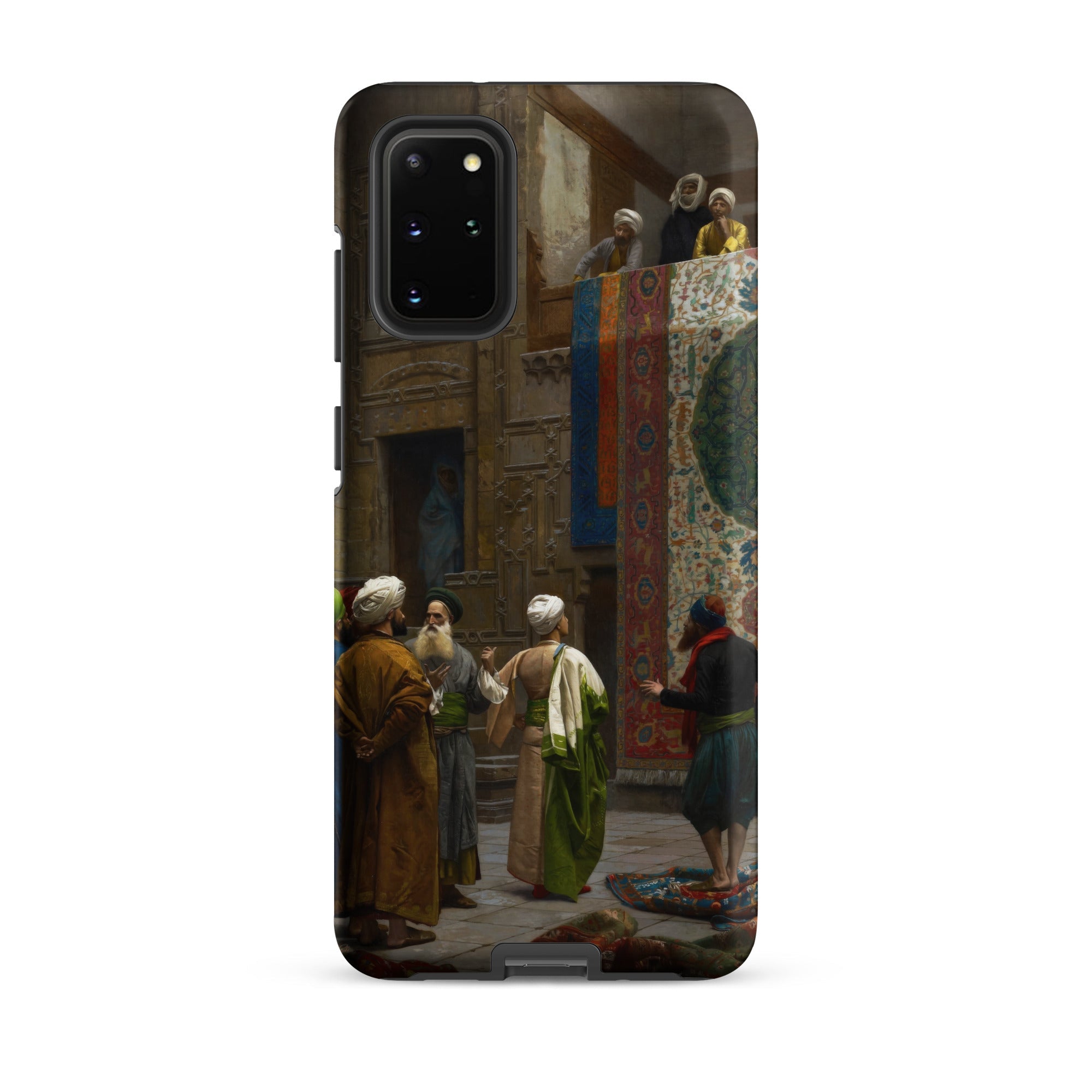 Carpet Seller of Cairo Jean Leon Gerome Samsung Case, Galaxy S20 Plus / Matte, Black Smartphone Case Printed Orientalist Painting Rug Market