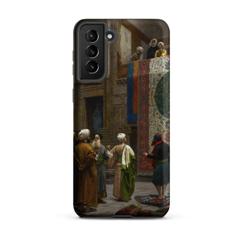 Carpet Seller of Cairo - Jean-leon Gerome Samsung Case, Galaxy S21 Plus / Matte, Smartphone Case Classical Painting Outdoor Market Scene
