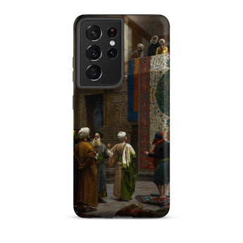 Carpet Seller of Cairo - Jean-leon Gerome Samsung Case, Galaxy S21 Ultra / Matte, Black Smartphone Multi-lens Camera Module Vibrant