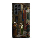 Carpet Seller of Cairo Jean Leon Gerome Samsung Case, Galaxy S22 Ultra / Matte, Black Smartphone Case Classical Painting Marketplace Scene
