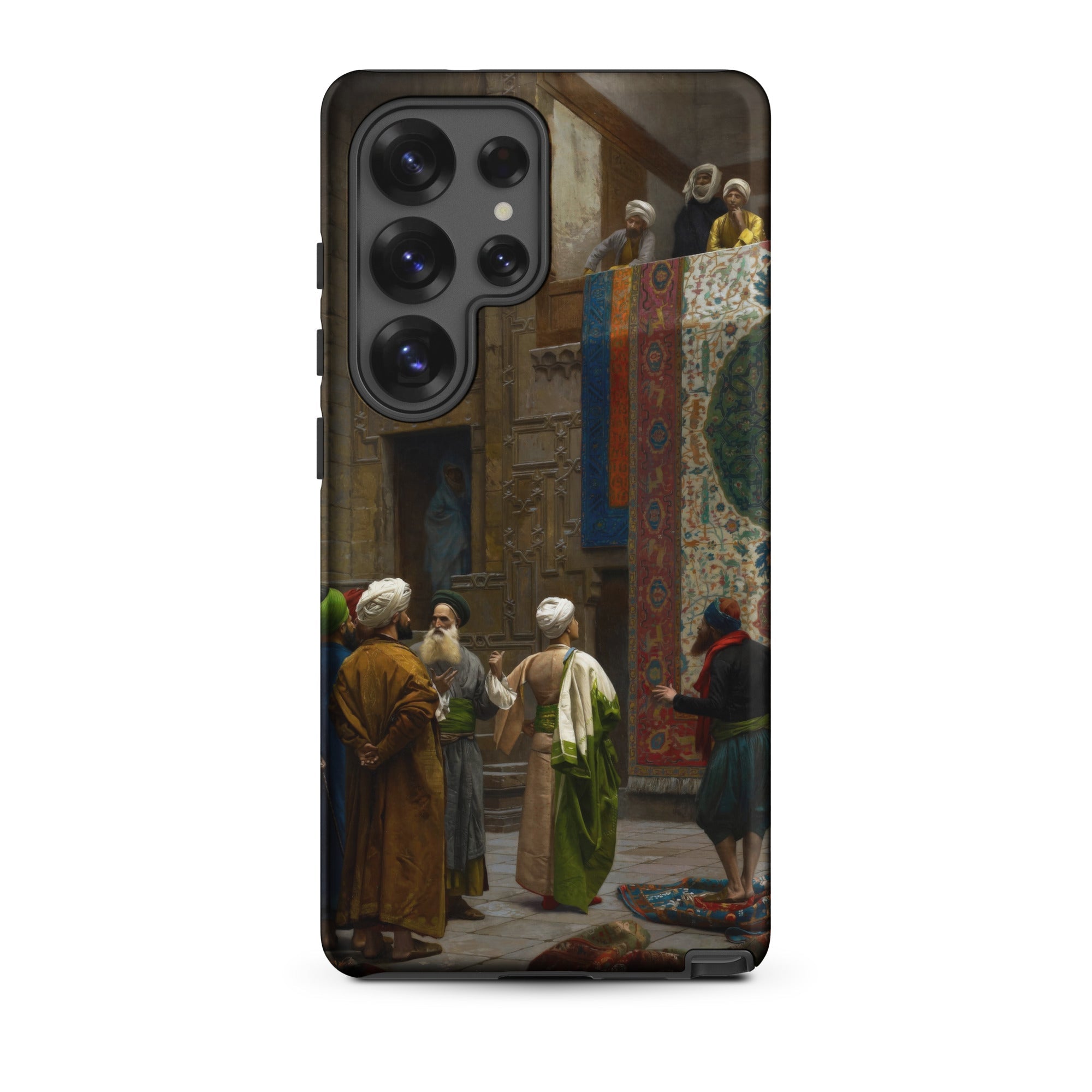 Carpet Seller of Cairo Jean Leon Gerome Samsung Case, Galaxy S25 Ultra / Matte, Black Smartphone Camera Module Three Distinct Lenses Flash