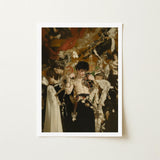 Carte Blanche - Surreal Gay Baroque Art Print / Canvas Framed Central Figure Ornate Dark Attire, Dream Incarnate Prints