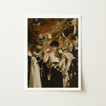 Carte Blanche - Surreal Gay Baroque Art Print / Canvas Framed Central Figure Ornate Dark Attire, Dream Incarnate Prints
