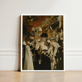 Framed Art Print Man Ornate Dark Attire Adorned Surreal Gay Baroque, Dream Incarnate