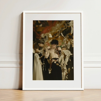 Carte Blanche - Surreal Gay Baroque Art Print / Canvas Framed Art Print Dramatic Ornate Painting Central Figure Surreal Gay Baroque,