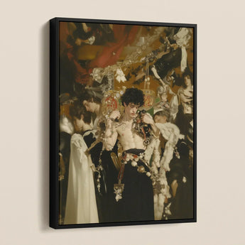 Carte Blanche - Surreal Gay Baroque Framed Canvas, Framed Canvas Art Print Scene Multiple Figures Centered