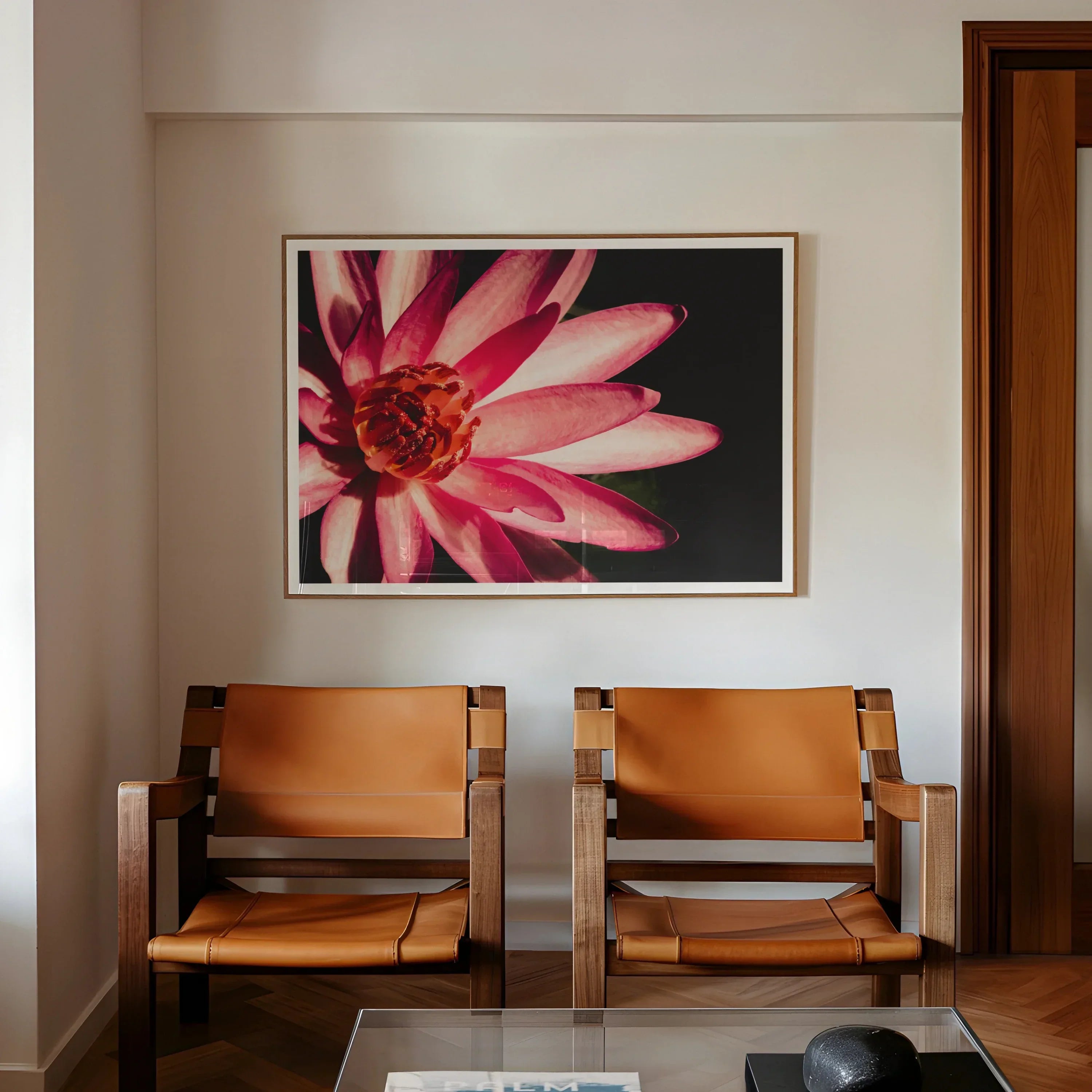 Casanova Pink Lotus Flower Photography Art Print, 40’’x30’’ / Unframed, Framed Photograph Pink Lotus Water Lily Flower Close Up
