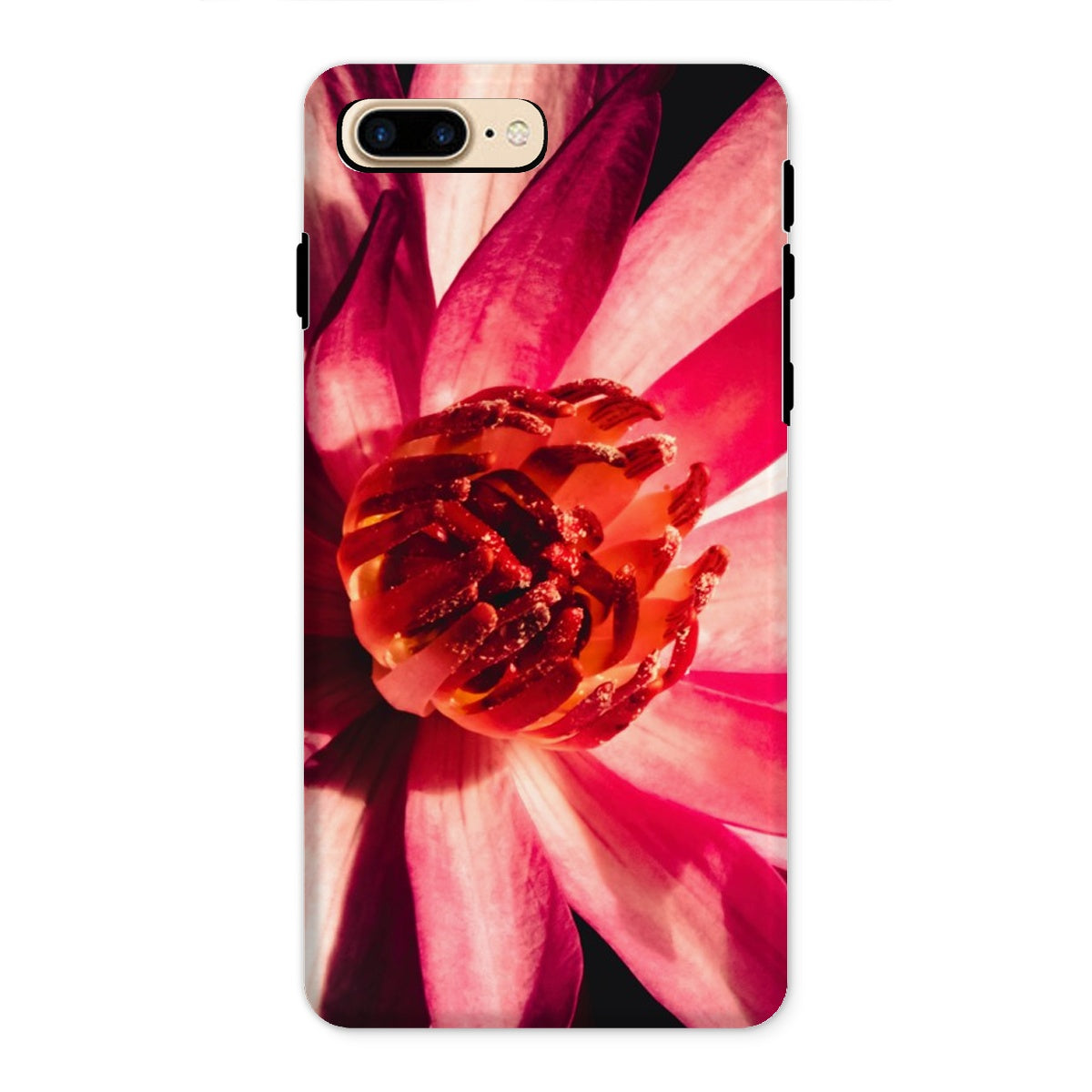Casanova Pink Lotus Photography Iphone Case, 8 Plus / Matte, Close Up Vibrant Pink Lotus Flower Golden Center