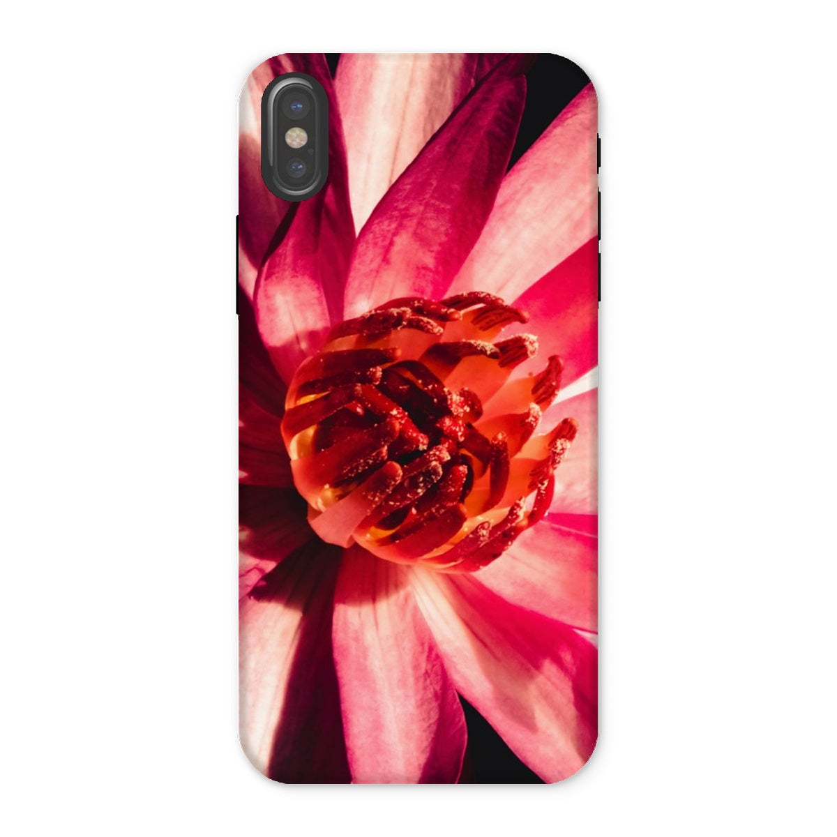 Casanova Pink Lotus Photography Iphone Case, x / Matte, Vibrant Pink Flower Detailed Orange Center Phone Case